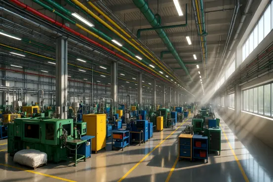 Volumetría Interior/ Vista de la nave principal vista desde el ingreso